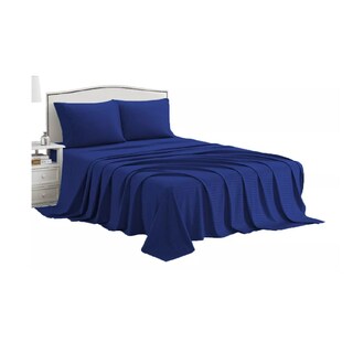 Foto 1 | Foto 1 | Juego De Sábanas Matrimonial 3000 Hilos Egipcian Premium Azul