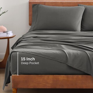 Foto 5 | Foto 5 | Juego De Sábanas Lane Linen, 100% Algodón Orgánico, Tamaño Queen, Color Carbón - Venta Internacional.