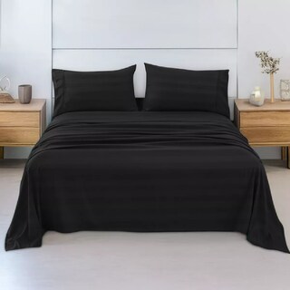 Foto 1 | Foto 1 | Juego De Sábanas Matrimonial 3000 Hilos Egipcian Premium Negro