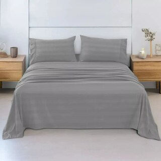 Foto 1 | Foto 1 | Juego De Sábanas Matrimonial 3000 Hilos Egipcian Premium Gris Claro