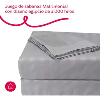 Foto 5 | Foto 5 | Juego De Sábanas Matrimonial 3000 Hilos Egipcian Premium Gris Claro