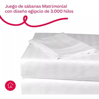 Foto 5 | Foto 5 | Juego De Sábanas Matrimonial 3000 Hilos Egipcian Premium Blanco