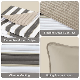 Foto 4 | Foto 4 | Juego De Colcha Comfort Spaces Verone Queen Size, Gris, 3 Piezas - Venta Internacional.