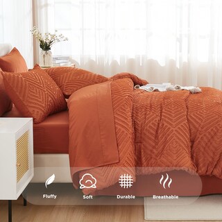 Foto 7 | Foto 7 | Juego De Edredón Andency, Tamaño King, Naranja Quemado, 7 Piezas - Venta Internacional.