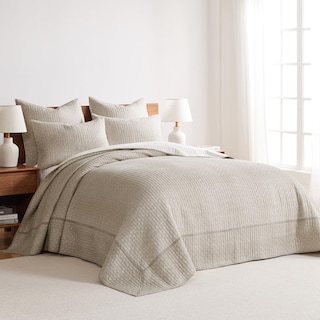 Foto 2 | Foto 2 | Juego De Colchas Levtex Home Cross Stitch Taupe Completo Con 2 Fundas - Venta Internacional.