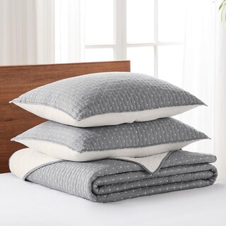 Foto 3 | Foto 3 | Juego De Colchas Levtex Home Cross Stitch Grey Con 2 Fundas - Venta Internacional.