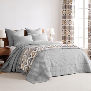 Foto 5 | Foto 5 | Juego De Colchas Levtex Home Cross Stitch Gris Claro King - Venta Internacional.