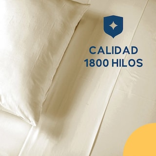 Foto 2 | Foto 2 | Juego De Sabanas King Size Premium Crema Liso Eo Safe Imports Esi-20770 Beige