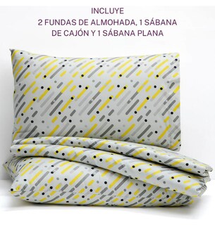 Foto 3 | Foto 3 | Juego De Sábanas Xtellar  Capri Matrimoniales De Microfibra Estampada