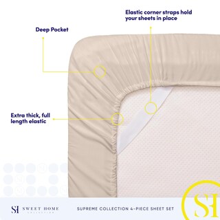 Foto 5 | Foto 5 | Juego De Sábanas Sweet Home Collection 1800 Supreme Twin Xl Beige - Venta Internacional.