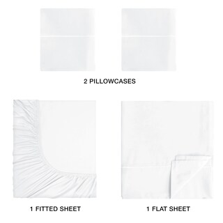 Foto 4 | Foto 4 | Juego De Sábanas Glamburg Cotton Rich Queen De 4 Piezas Color Blanco - Venta Internacional.