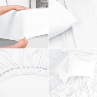 Foto 5 | Foto 5 | Juego De Sábanas Glamburg Cotton Rich Queen De 4 Piezas Color Blanco - Venta Internacional.