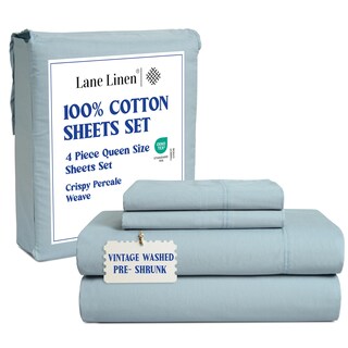 Foto 1 | Foto 1 | Juego De Sábanas Lane Linen De Percal Prelavado 100% Algodón Tamaño Queen - Venta Internacional.
