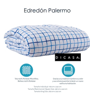 Foto 3 | Foto 3 | Edredón Dicasa Palermo Color Azul + Sábanas Softy Color Azul Individual+ Protector De Colchón + Almohada Oso