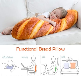 Foto 3 | Foto 3 | Venta Internacional - Almohada Wepop Con Forma De Pan Con Simulación 3d De 80 Cm A 100 Cm, Color Marrón