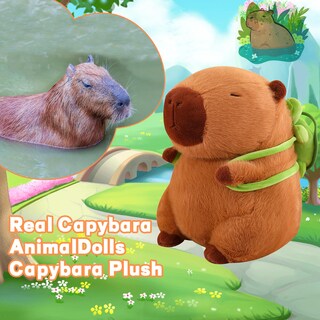 Foto 3 | Foto 3 | Peluche Emoin Capybara Con Bolsa De Tortuga, Cojín Relleno De 23 Cm - Venta Internacional.