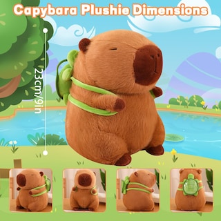 Foto 5 | Foto 5 | Peluche Emoin Capybara Con Bolsa De Tortuga, Cojín Relleno De 23 Cm - Venta Internacional.