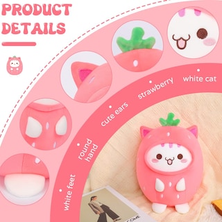 Foto 2 | Foto 2 | Almohada De Peluche Aixini Con Bonito Gato Fresa De 20 Cm - Venta Internacional.