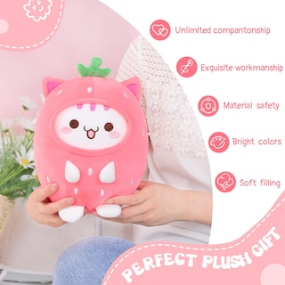 Foto 5 | Foto 5 | Almohada De Peluche Aixini Con Bonito Gato Fresa De 20 Cm - Venta Internacional.