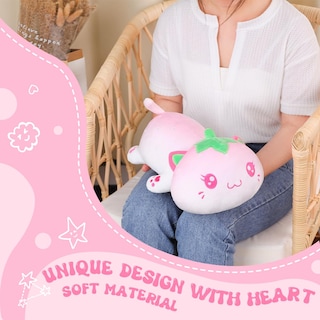 Foto 6 | Foto 6 | Cojín De Felpa Aixini, Bonito Gato Fresa, 35 Cm, Rosa, Para Niños - Venta Internacional.