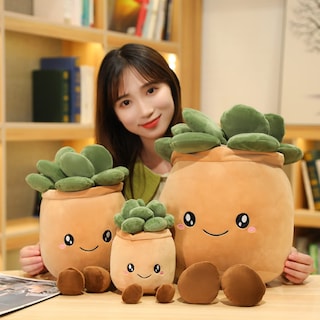 Foto 2 | Foto 2 | Almohada De Peluche Sqeqe Con Forma De Animales De Peluche Y Suculentas, 24 Cm - Venta Internacional.