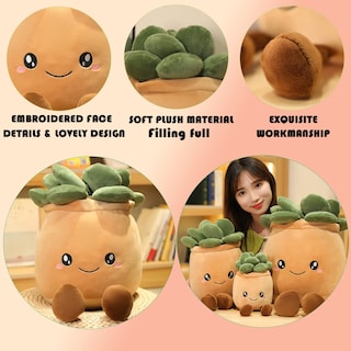 Foto 3 | Foto 3 | Almohada De Peluche Sqeqe Con Forma De Animales De Peluche Y Suculentas, 24 Cm - Venta Internacional.