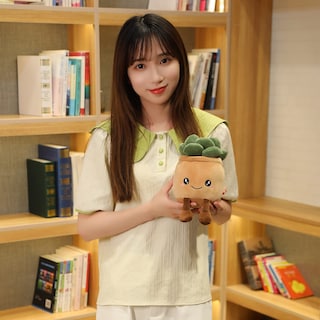 Foto 4 | Foto 4 | Almohada De Peluche Sqeqe Con Forma De Animales De Peluche Y Suculentas, 24 Cm - Venta Internacional.