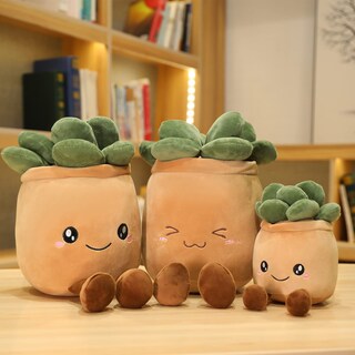 Foto 6 | Foto 6 | Almohada De Peluche Sqeqe Con Forma De Animales De Peluche Y Suculentas, 24 Cm - Venta Internacional.
