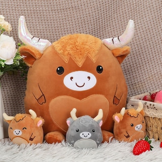 Foto 6 | Foto 6 | Almohada Plush Toys Con Forma De Vaca Y Mamá Con 3 Bebés, Peluche De 35 Cm - Venta Internacional.