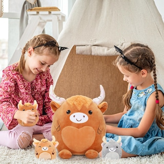Foto 7 | Foto 7 | Almohada Plush Toys Con Forma De Vaca Y Mamá Con 3 Bebés, Peluche De 35 Cm - Venta Internacional.