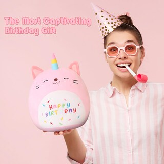 Foto 6 | Foto 6 | Peluche De Peluche Sqeqe Con Forma De Unicornio Y Gato, 25 Cm, Regalo De Cumpleaños - Venta Internacional.