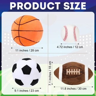 Foto 2 | Foto 2 | Juego De Pelotas Deportivas De Peluche Sratte Con Comida Para Baloncesto Y Fútbol - Venta Internacional.