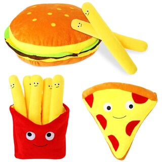 Foto 1 | Foto 1 | Juguete De Peluche Yookeer Relleno De Comida, 3 Unidades Con Pizza Y Hamburguesa Frita - Venta Internacional.