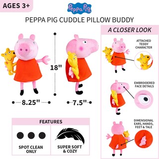 Foto 4 | Foto 4 | Cuddle Pillow Buddy Franco Peppa Pig Con Ropa De Cama Infantil Teddy - Venta Internacional.