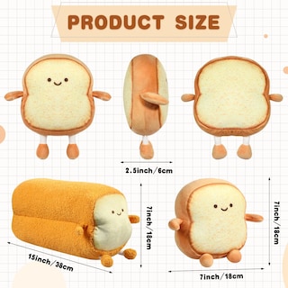 Foto 2 | Foto 2 | Pan Tostado Para El Día De San Valentín De Peluche Pillow Yookeer, 3 Unidades - Venta Internacional.