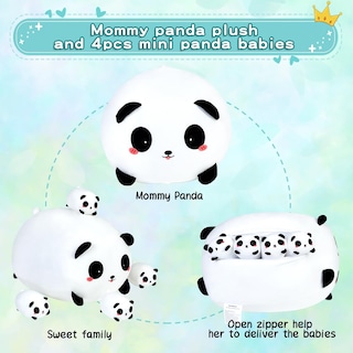 Foto 6 | Foto 6 | Peluche Snowolf Panda Mommy Con 4 Piezas Para Bebés Pequeños De 40 Cm - Venta Internacional.