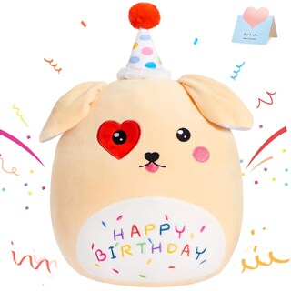 Foto 1 | Foto 1 | Cojín De Felpa Bstaofy Con Bonito Cachorro De Feliz Cumpleaños De 35 Cm Para Niños - Venta Internacional.
