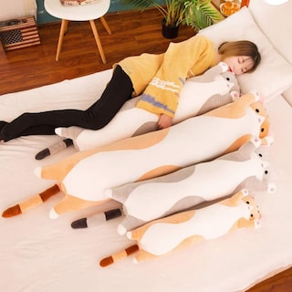 Foto 2 | Foto 2 | Almohada De Peluche Para Gatos De 70 Cm, 50 Cm, 90 Cm, Marrón Y Gris - Venta Internacional.