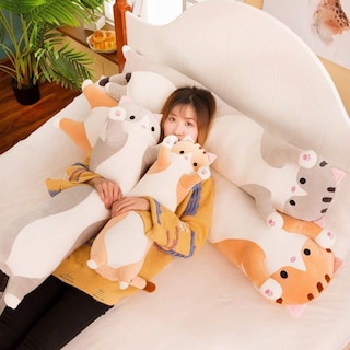 Foto 3 | Foto 3 | Almohada De Peluche Para Gatos De 70 Cm, 50 Cm, 90 Cm, Marrón Y Gris - Venta Internacional.