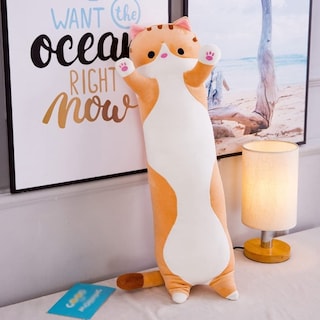 Foto 5 | Foto 5 | Almohada De Peluche Para Gatos De 70 Cm, 50 Cm, 90 Cm, Marrón Y Gris - Venta Internacional.