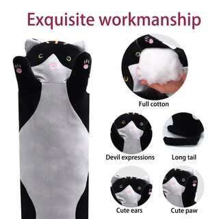 Foto 2 | Foto 2 | Muñeca De Peluche Con Forma De Gato Shangman, Adorable Gatito De Peluche Con Dibujos Animados, 70 Cm - Venta Internacional.