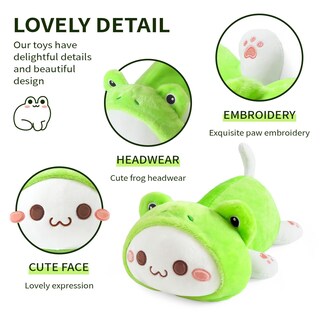 Foto 4 | Foto 4 | Peluche Onsoyours, Bonito Animal De Peluche Con Forma De Rana Y Gatito, 20 Cm - Venta Internacional.