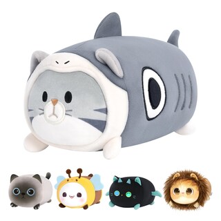 Foto 1 | Foto 1 | Cojín de Felpa Mewaii Bonito Gato Tiburón con Disfraz de Tiburón 20 Cm - Venta Internacional