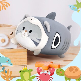 Foto 5 | Foto 5 | Cojín de Felpa Mewaii Bonito Gato Tiburón con Disfraz de Tiburón 20 Cm - Venta Internacional