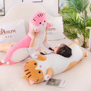 Foto 5 | Foto 5 | Cojín Largo de Felpa Snowolf Gris con Dibujos Animados de Gatos 90 cm - Venta Internacional