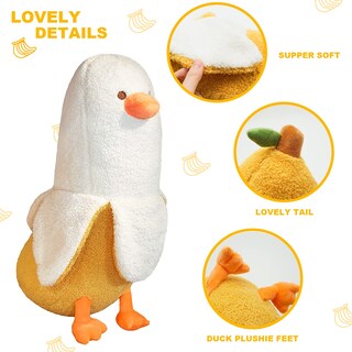 Foto 3 | Foto 3 | Almohada de Peluche con Forma de Melocotón Gato/Plátano y Pato 90 Cm color Blanco - Venta Internacional