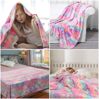 Foto 3 | Foto 3 | Manta Salimah Con Forma De Unicornio Que Brilla En La Oscuridad Para Niñas De 1 A 10 Años - Venta Internacional.