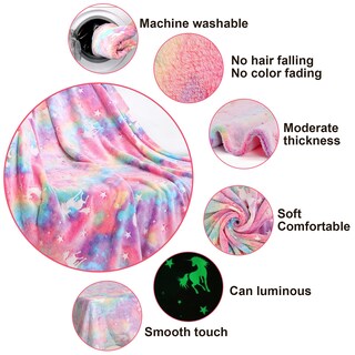 Foto 4 | Foto 4 | Manta Salimah Con Forma De Unicornio Que Brilla En La Oscuridad Para Niñas De 1 A 10 Años - Venta Internacional.