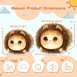 Foto 2 | Foto 2 | Almohada de Peluche Infantil Mewaii de León-Venta Internacional