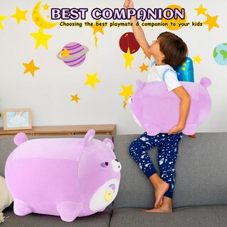 Foto 7 | Foto 7 | Almohada de Felpa Auspicious Beginning Purple Moon Bear 50 Cm - Venta Internacional